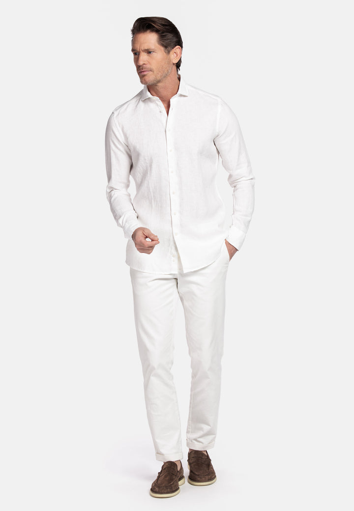 Giordano Row Soft Washed Linen Shirt - White