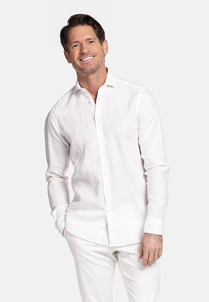 Giordano Row Soft Washed Linen Shirt - White