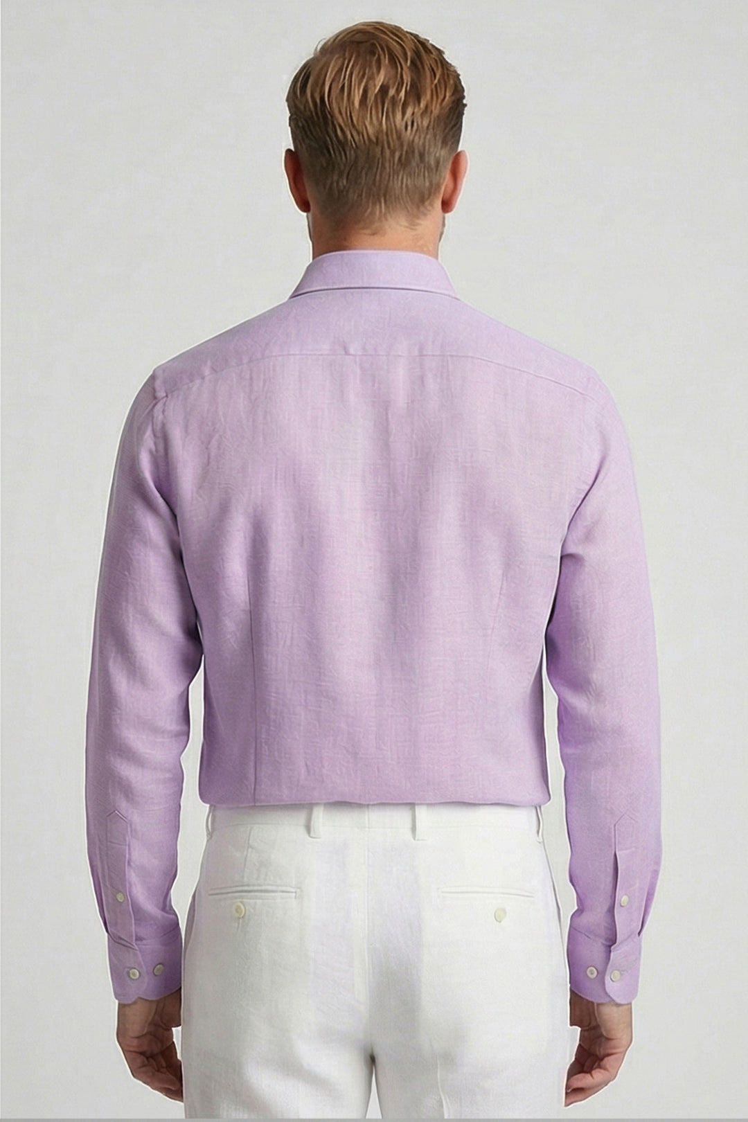 Giordano Row Soft Washed Linen Shirt - Purple