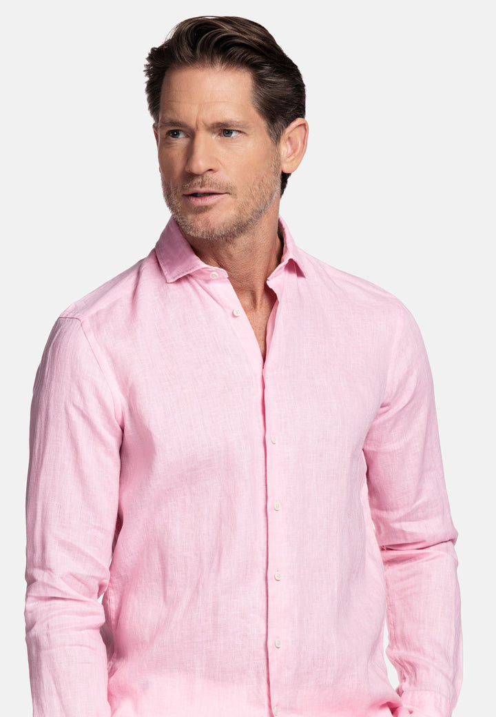 Giordano Row Soft Washed Linen Shirt - Light Pink