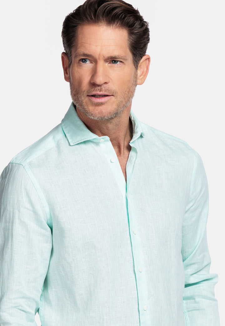 Giordano Row Soft Washed Linen Shirt - Medium Blue