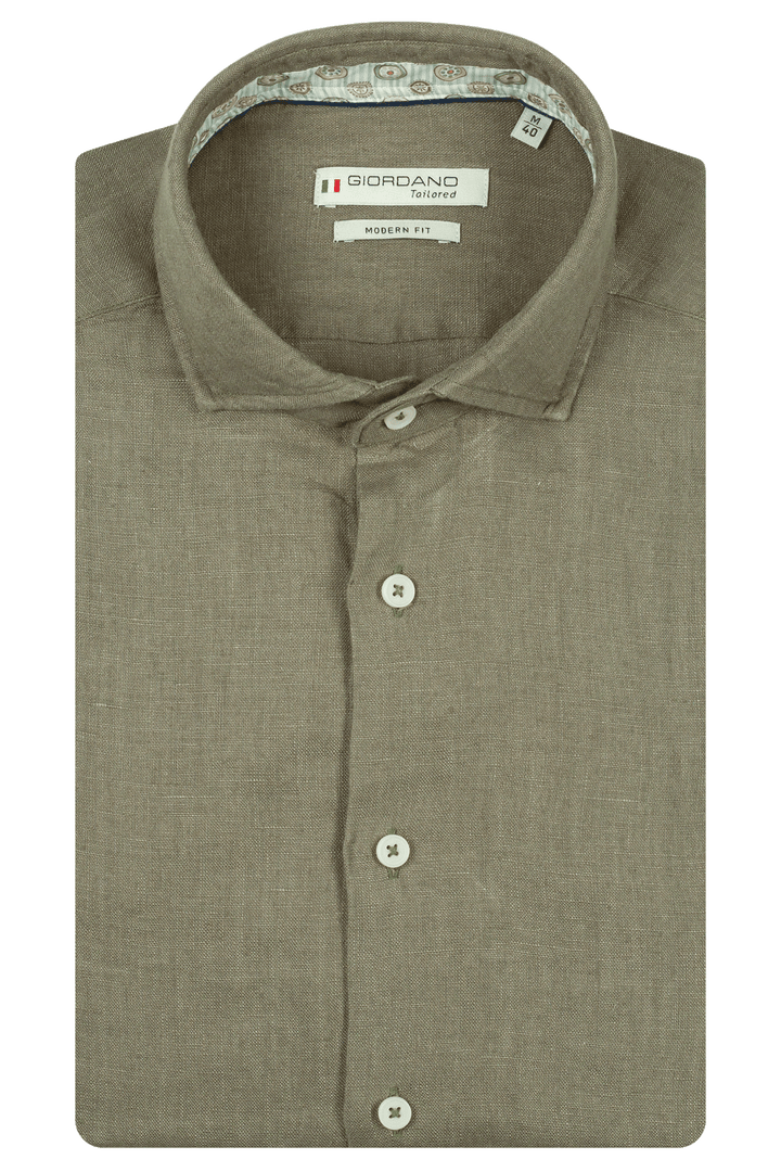 Giordano Row Linen Shirt - Green