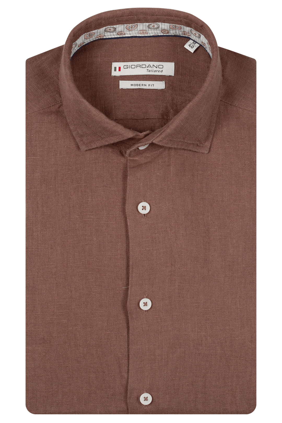 Giordano Row Linen Shirt - Brown