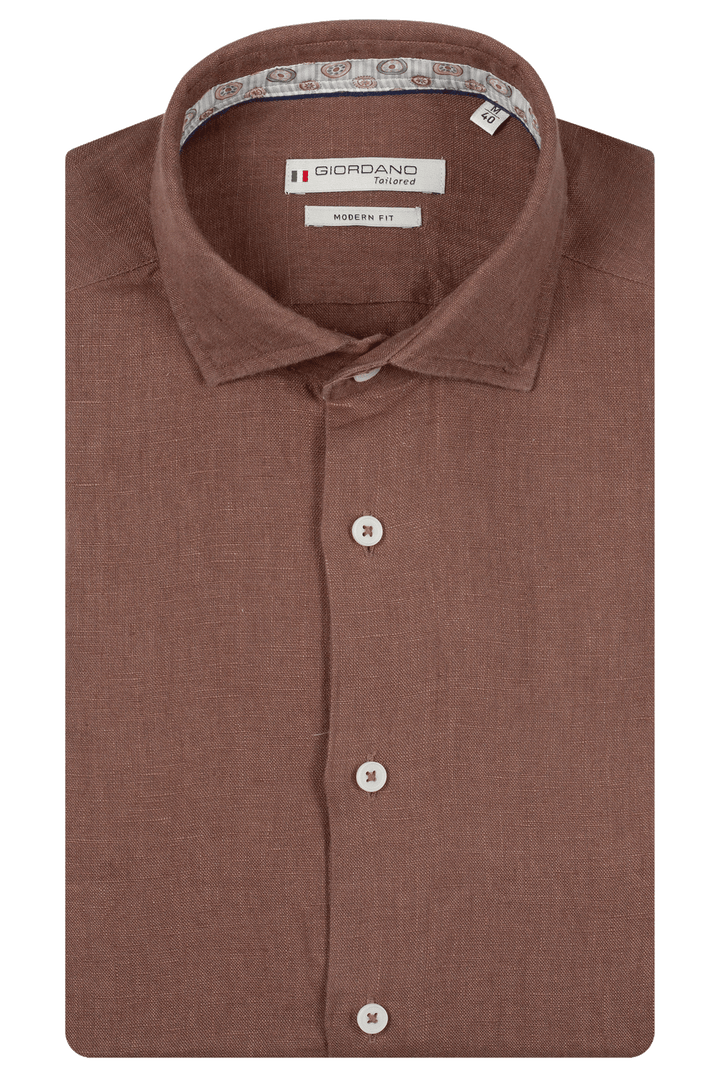 Giordano Row Linen Shirt - Brown