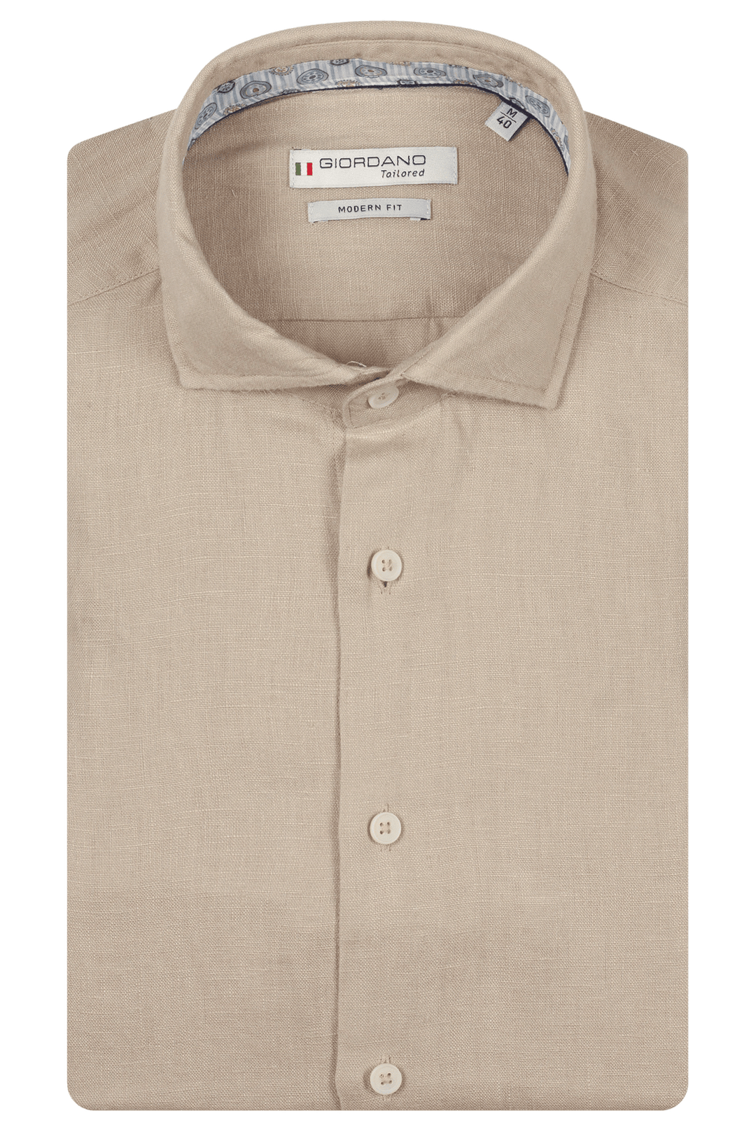 Giordano Row Linen Shirt - Beige