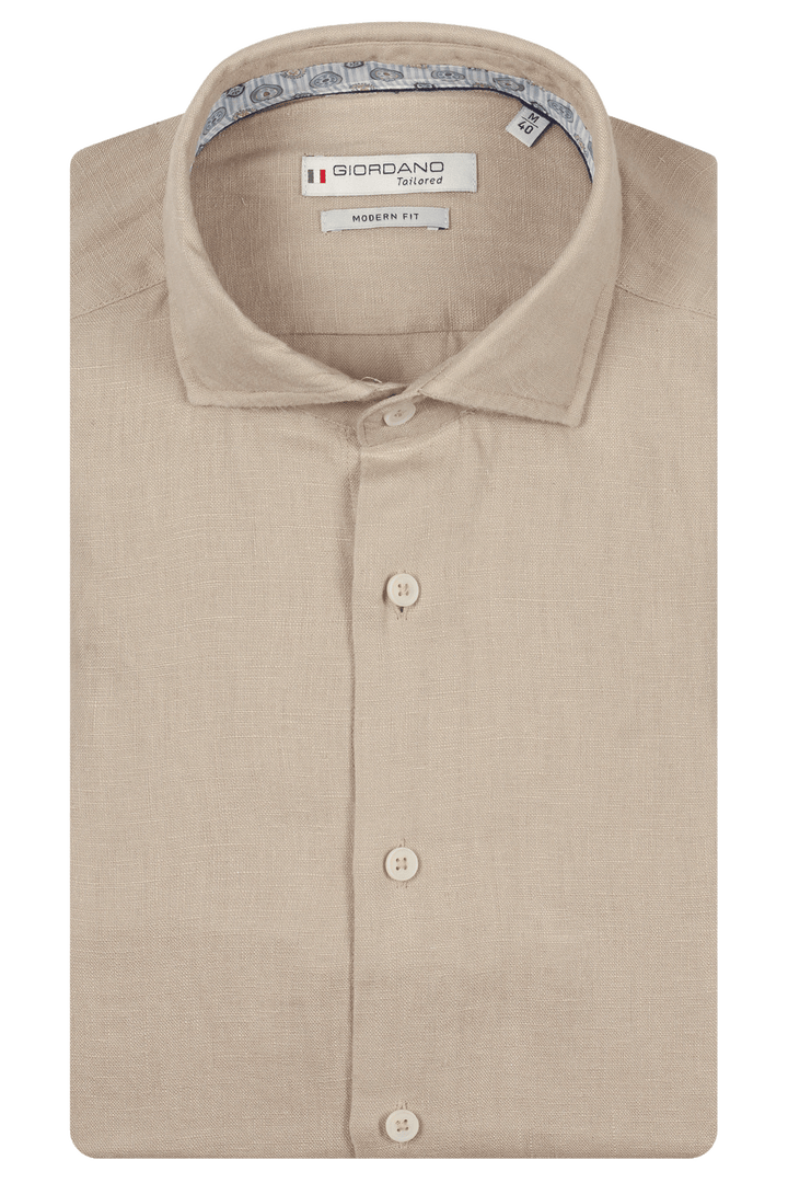 Giordano Row Linen Shirt - Beige