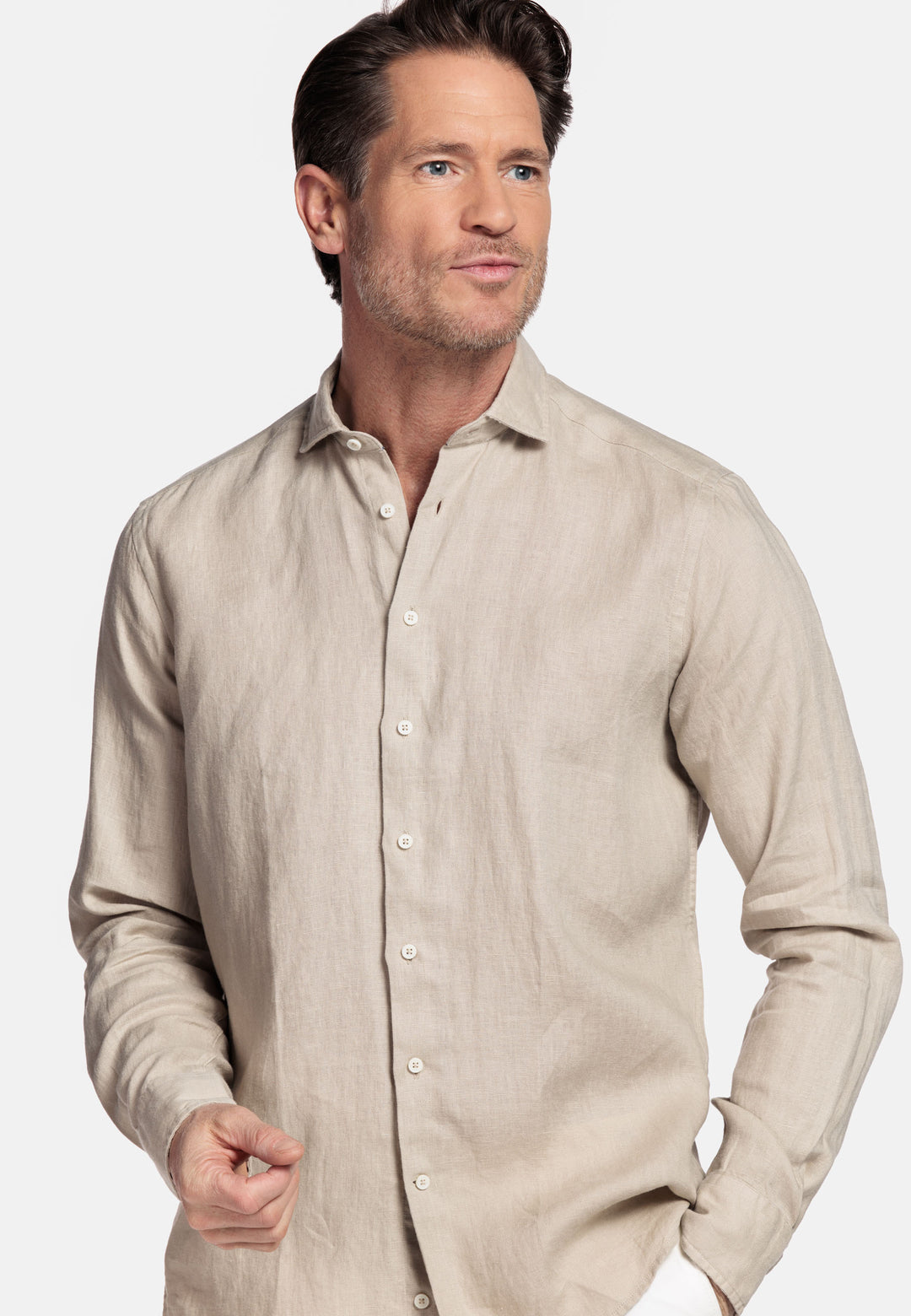 Giordano Row Linen Shirt - Beige
