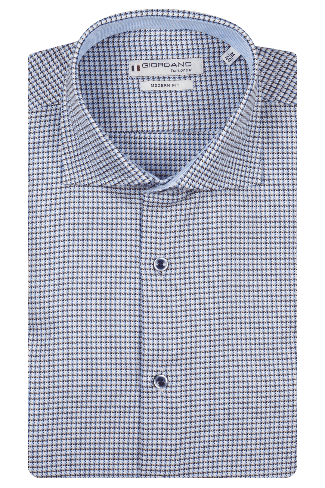 Giordano Locarno Checked Twill Shirt - Blue