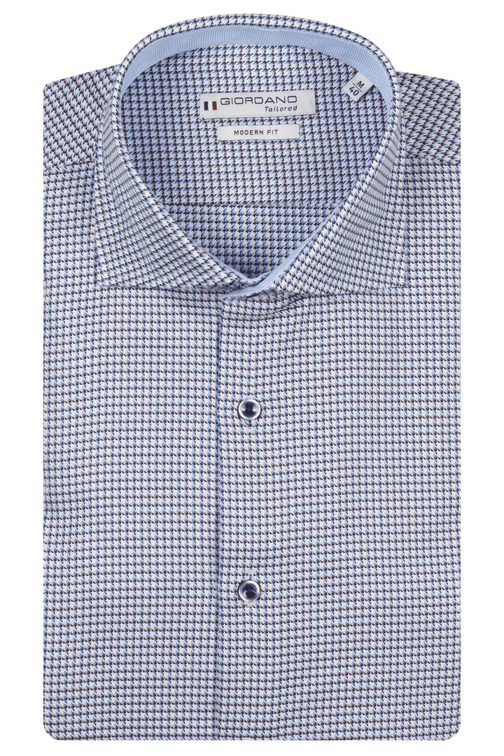 Giordano Locarno Checked Twill Shirt - Blue