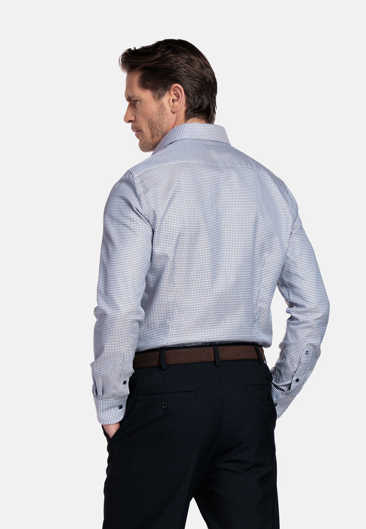 Giordano Locarno Checked Twill Shirt - Blue