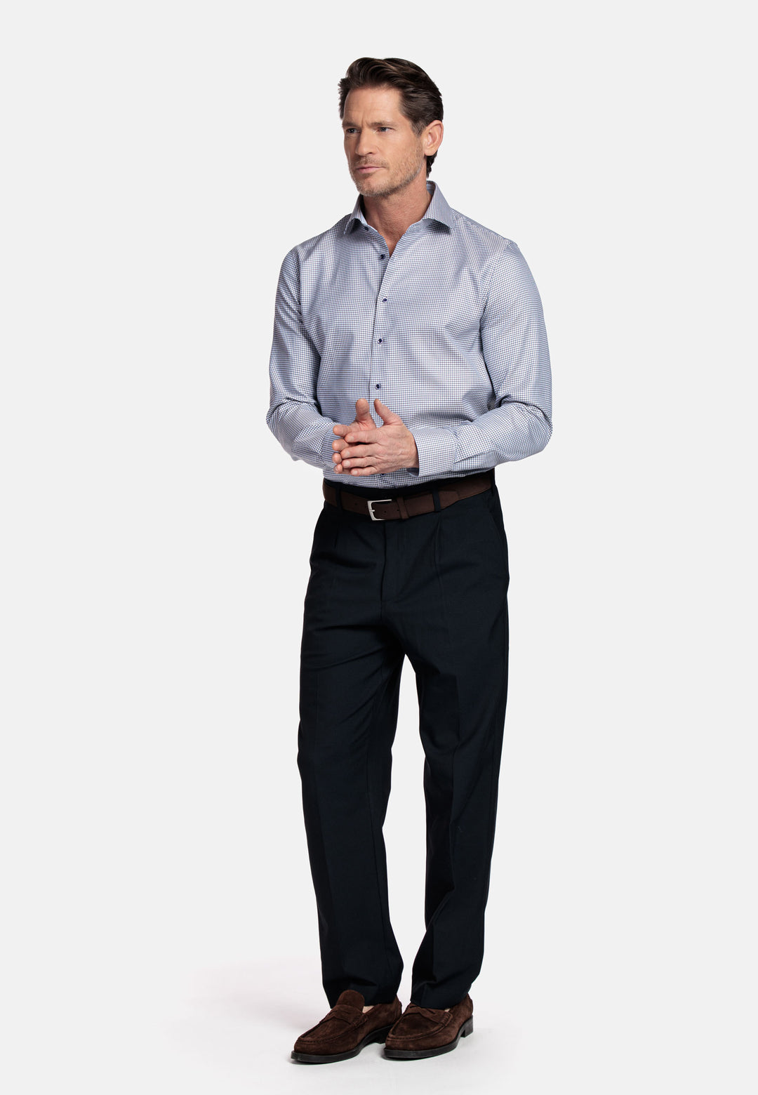 Giordano Locarno Checked Twill Shirt - Blue