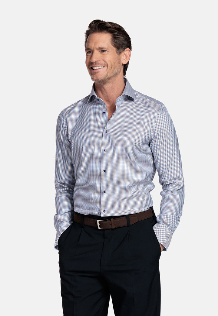 Giordano Locarno Checked Twill Shirt - Blue