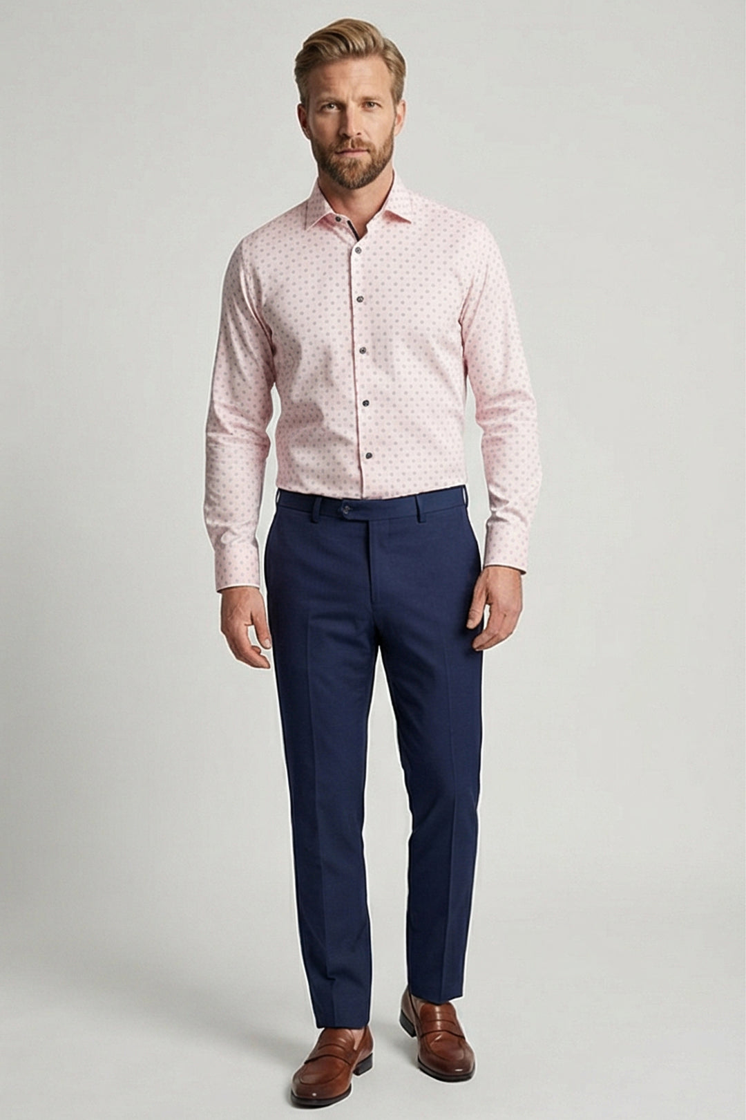 Giordano Maggiore Twill Print Shirt - Light Pink
