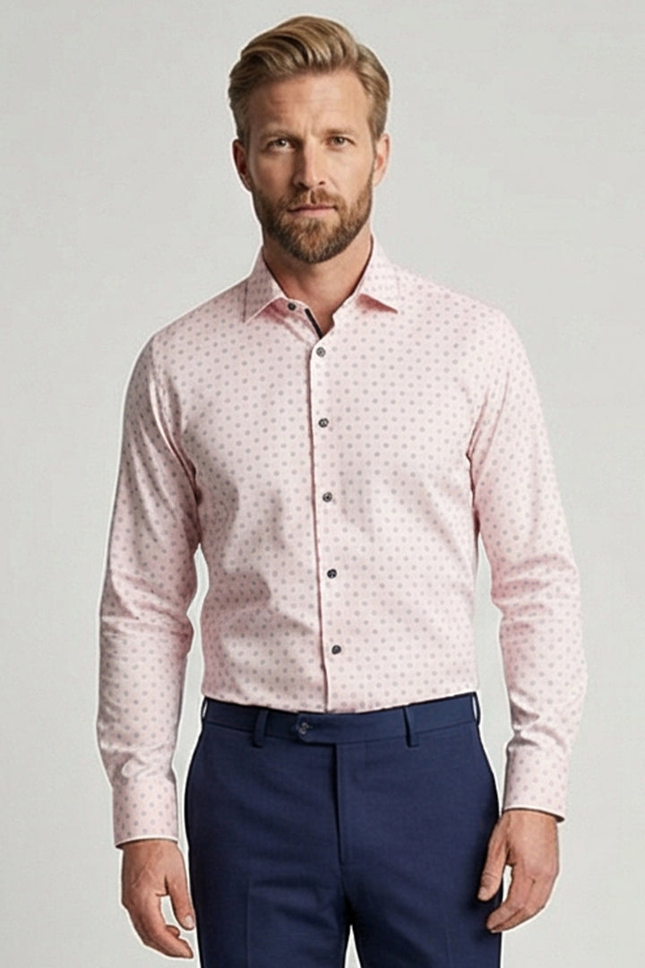 Giordano Maggiore Twill Print Shirt - Light Pink