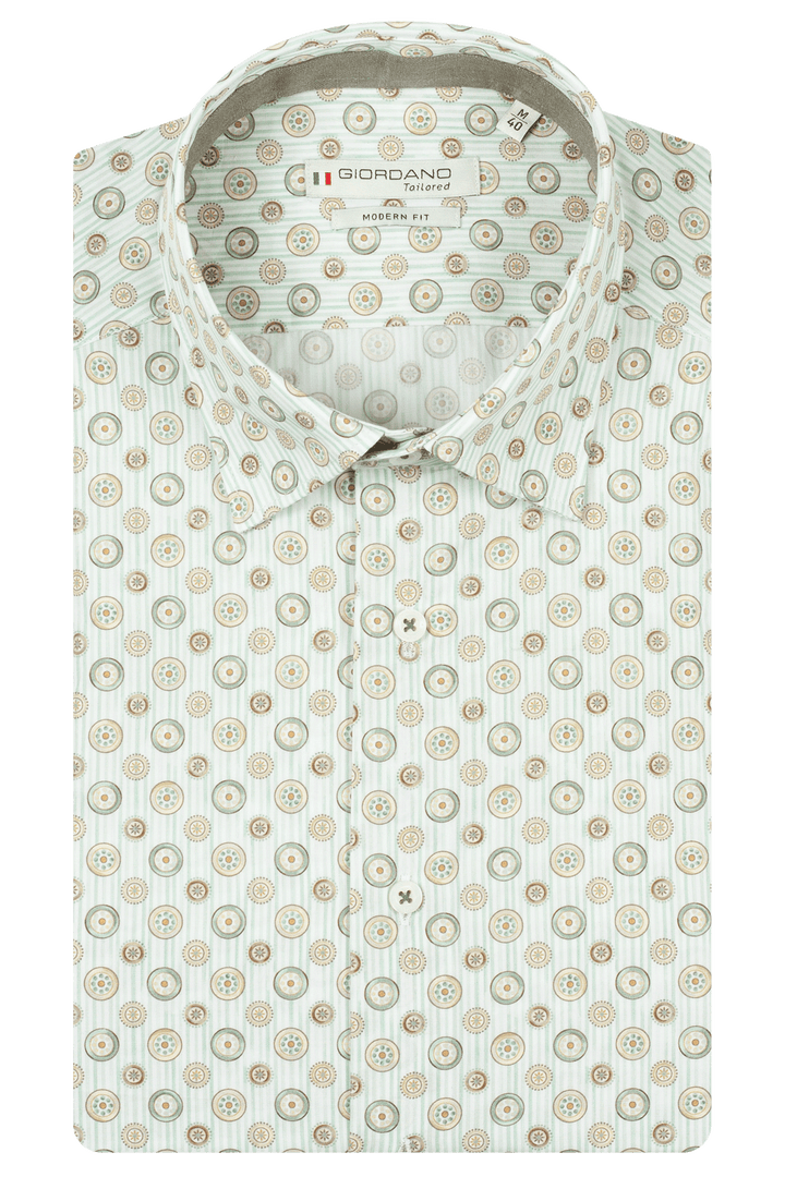 Giordano Belmonte Button-Down Printed Shirt - Green