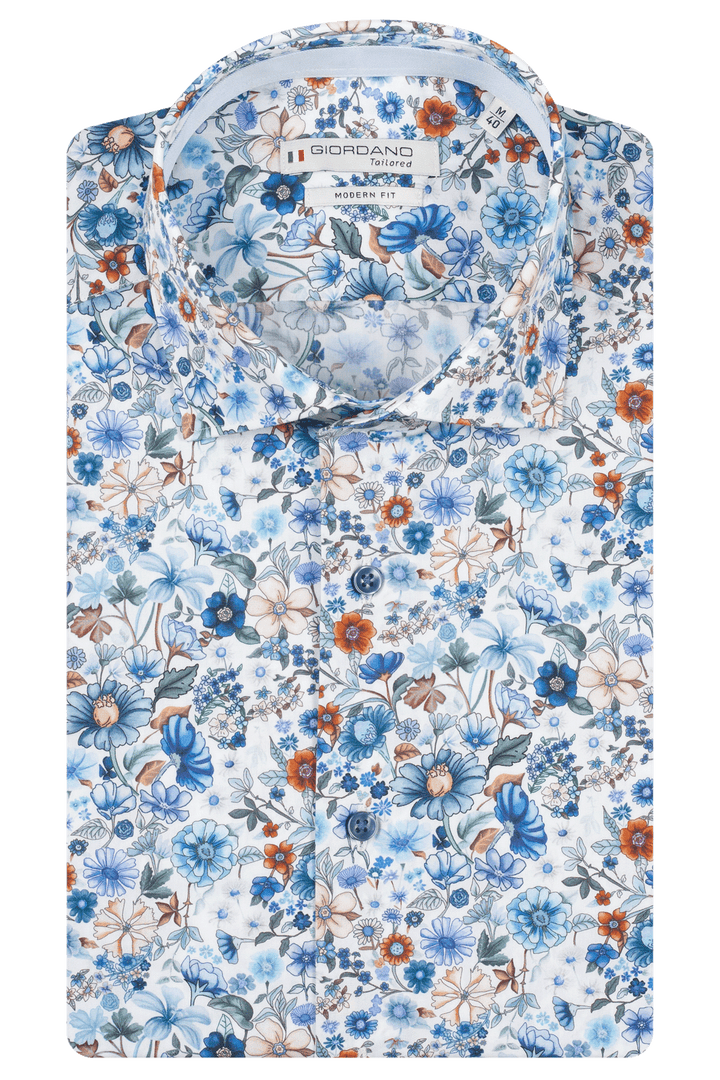 Giordano Locarno Floral Print Shirt - Blue