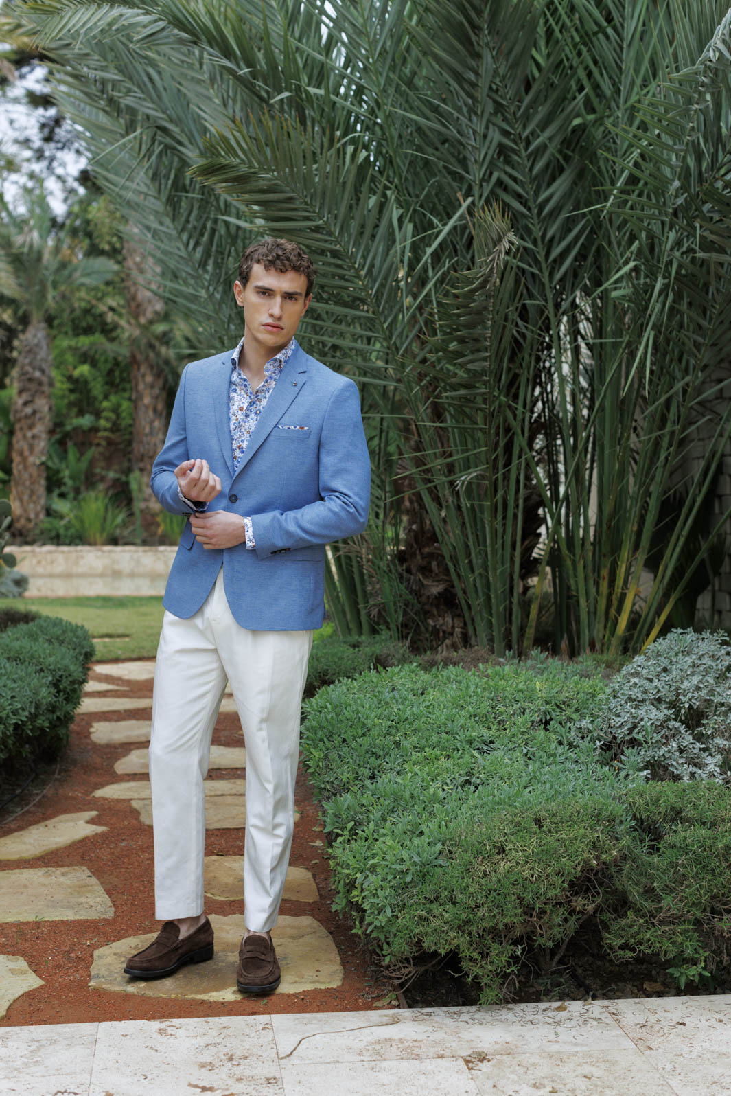 Giordano Robert Linen Twill Jacket - Blue