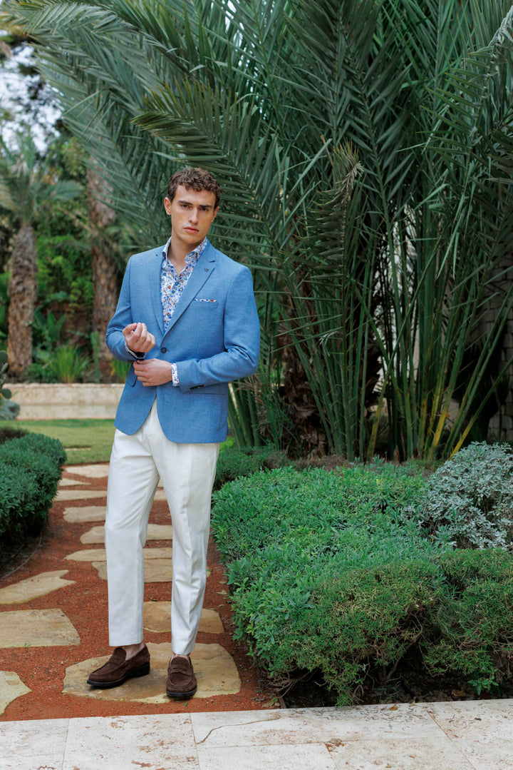 Giordano Robert Linen Twill Jacket - Blue