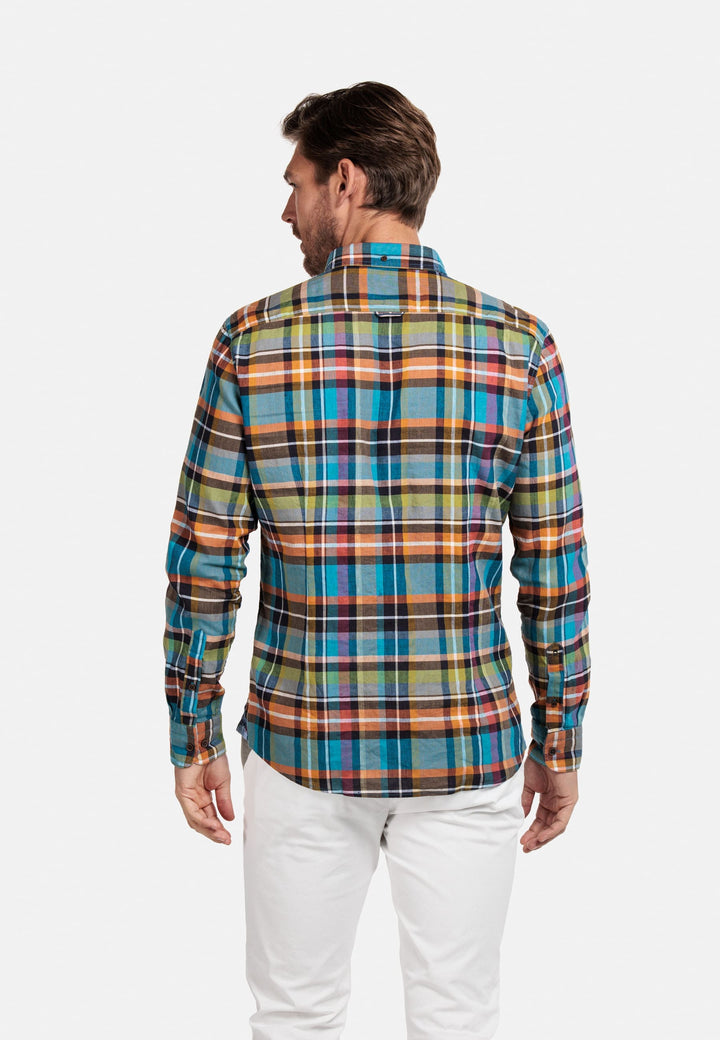 Giordano Blauw Lang Modern fit  Effen Overhemd 217832 60