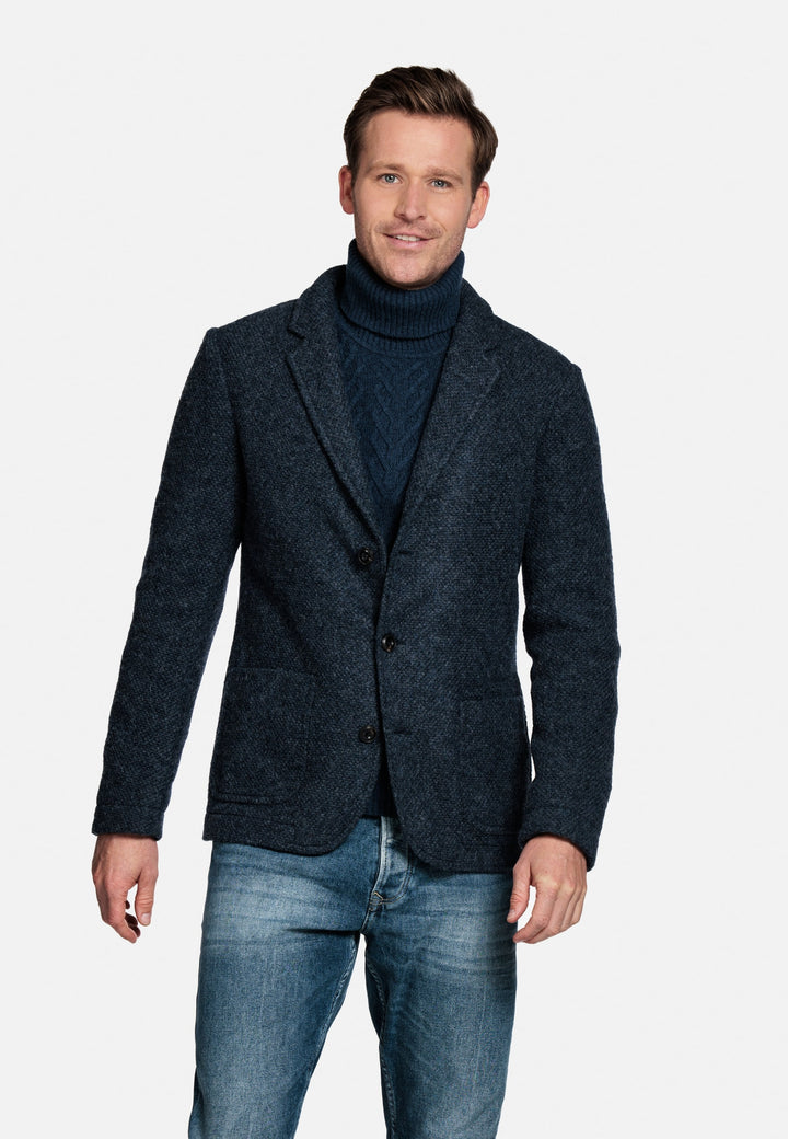 Giordano Como Gebreide Colbert - Blauw - 222623-69