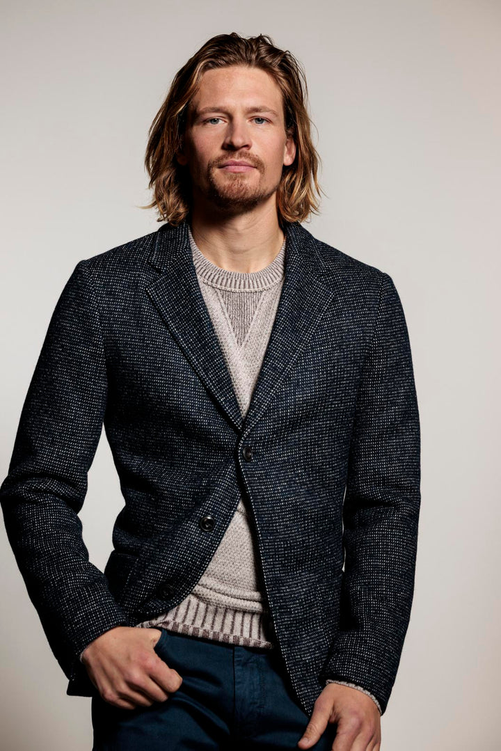 Giordano Como Gebreide Colbert - Navy - 222624-60