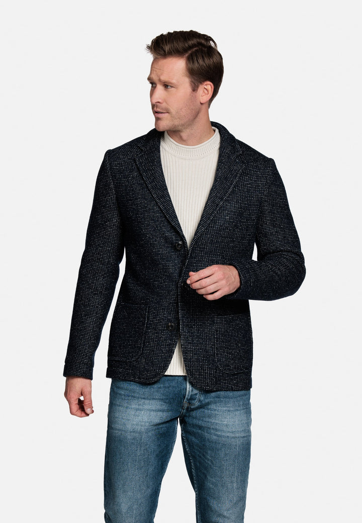 Giordano Como Gebreide Colbert - Navy - 222624-60