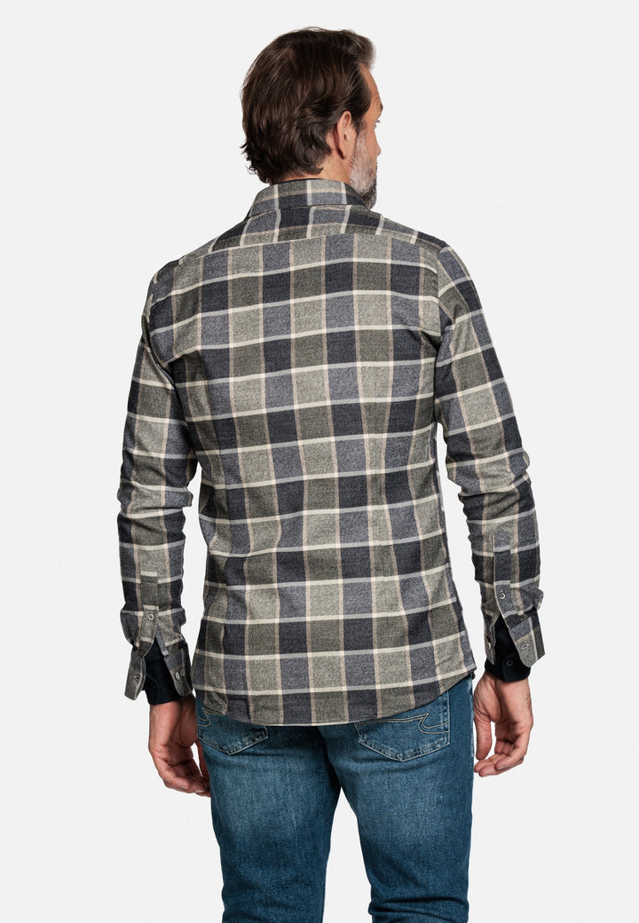 Giordano Groen Lang Modern fit  Ruit Overhemd 227836 70