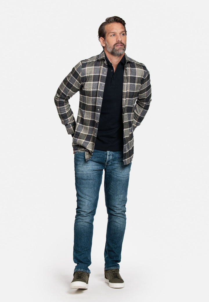 Giordano Groen Lang Modern fit  Ruit Overhemd 227836 70