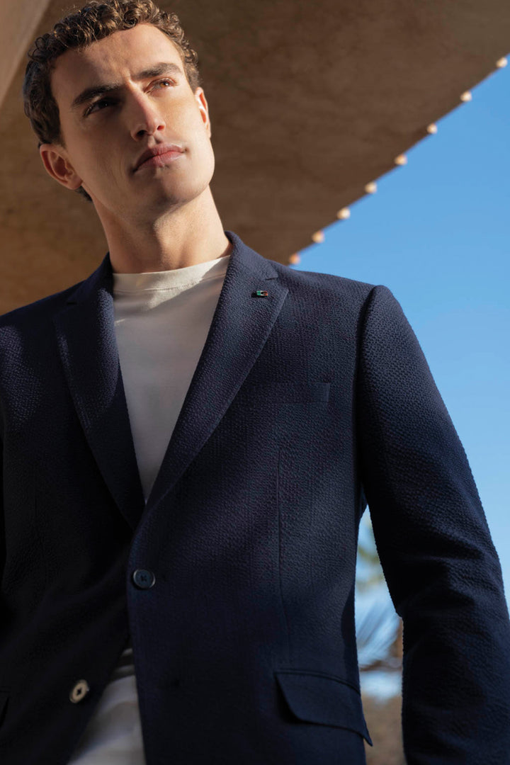 Giordano Pietro Seersucker Blazer - Blue