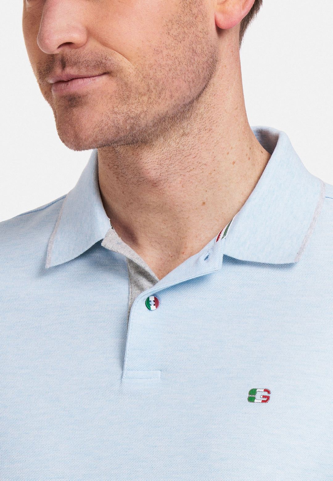 Giordano Nico Signature Piqué Polo - Lichtblauw - 316588-61
