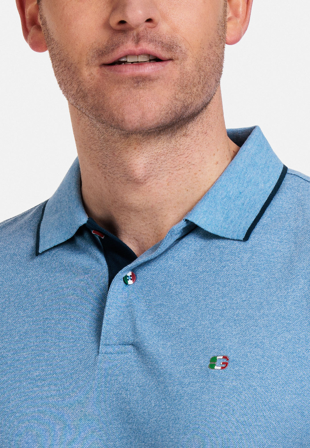 Giordano Nico Signature Piqué Polo - Middenblauw - 316588-67