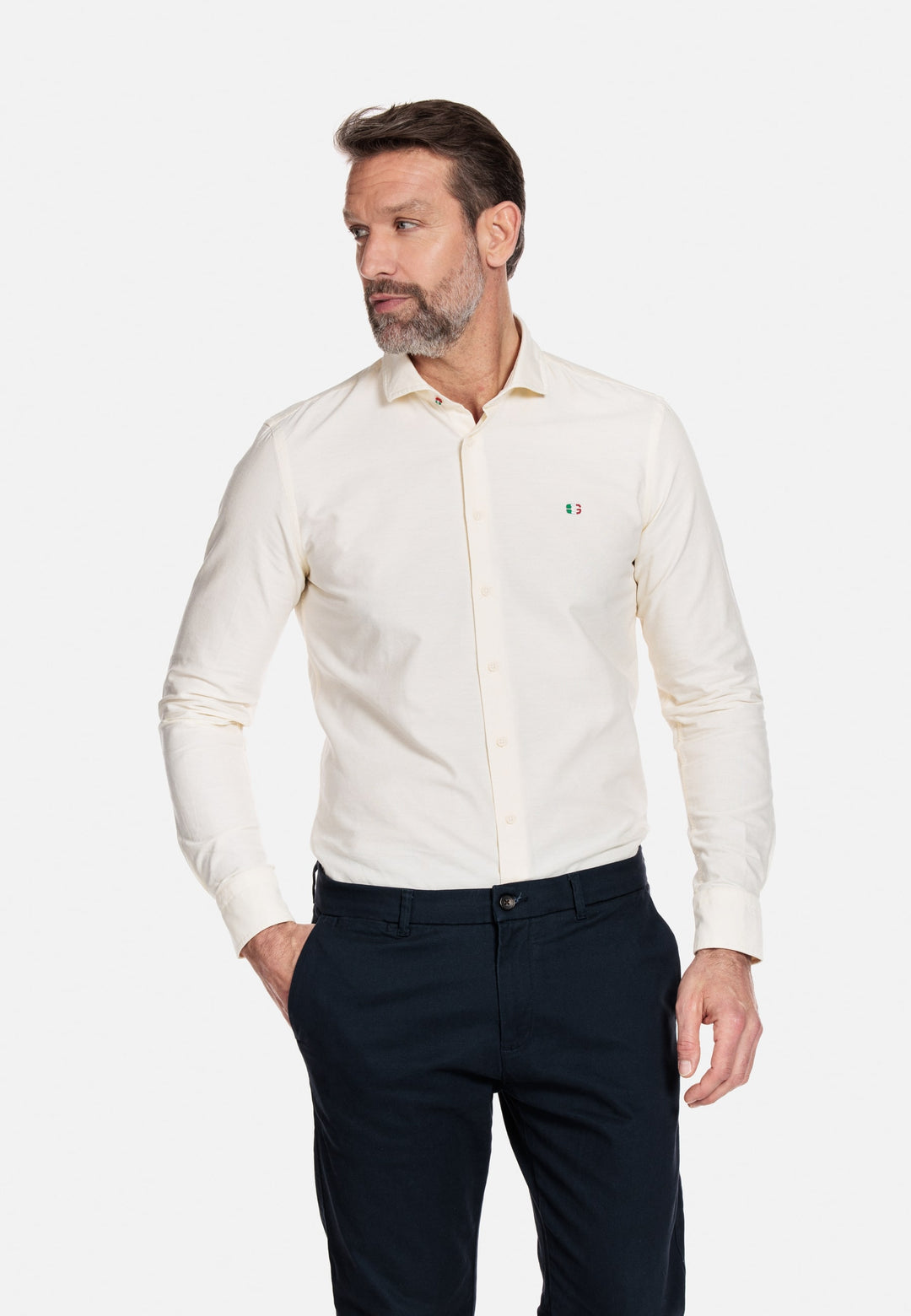 Giordano Geel Lang Modern fit  Effen Overhemd 317804 21