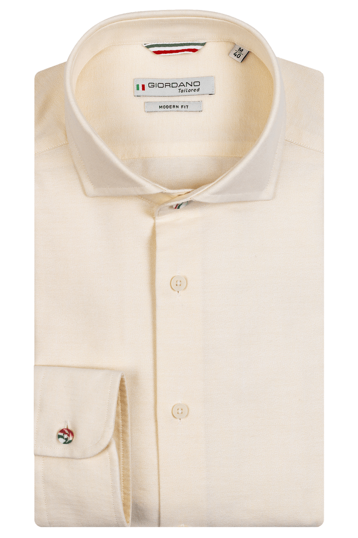 Giordano Geel Lang Modern fit  Effen Overhemd 317804 21