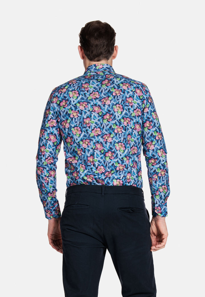 Giordano Maggiore Print Overhemd - Blauw - 317817-60