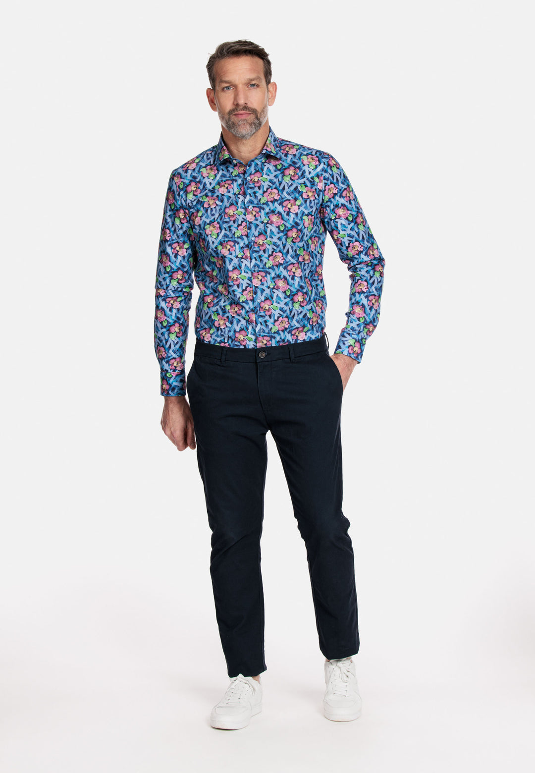 Giordano Maggiore Print Overhemd - Blauw - 317817-60