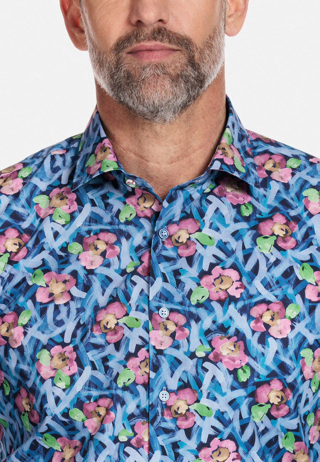 Giordano Maggiore Print Overhemd - Blauw - 317817-60