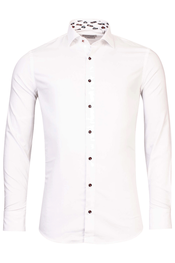 Giordano Wit Lang Modern fit  Effen Overhemd 317872 10