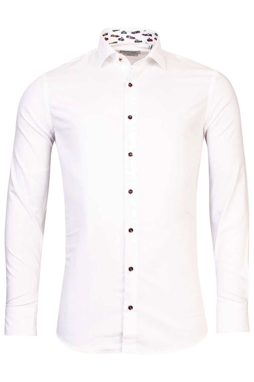 Giordano Wit Lang Modern fit  Effen Overhemd 317872 10