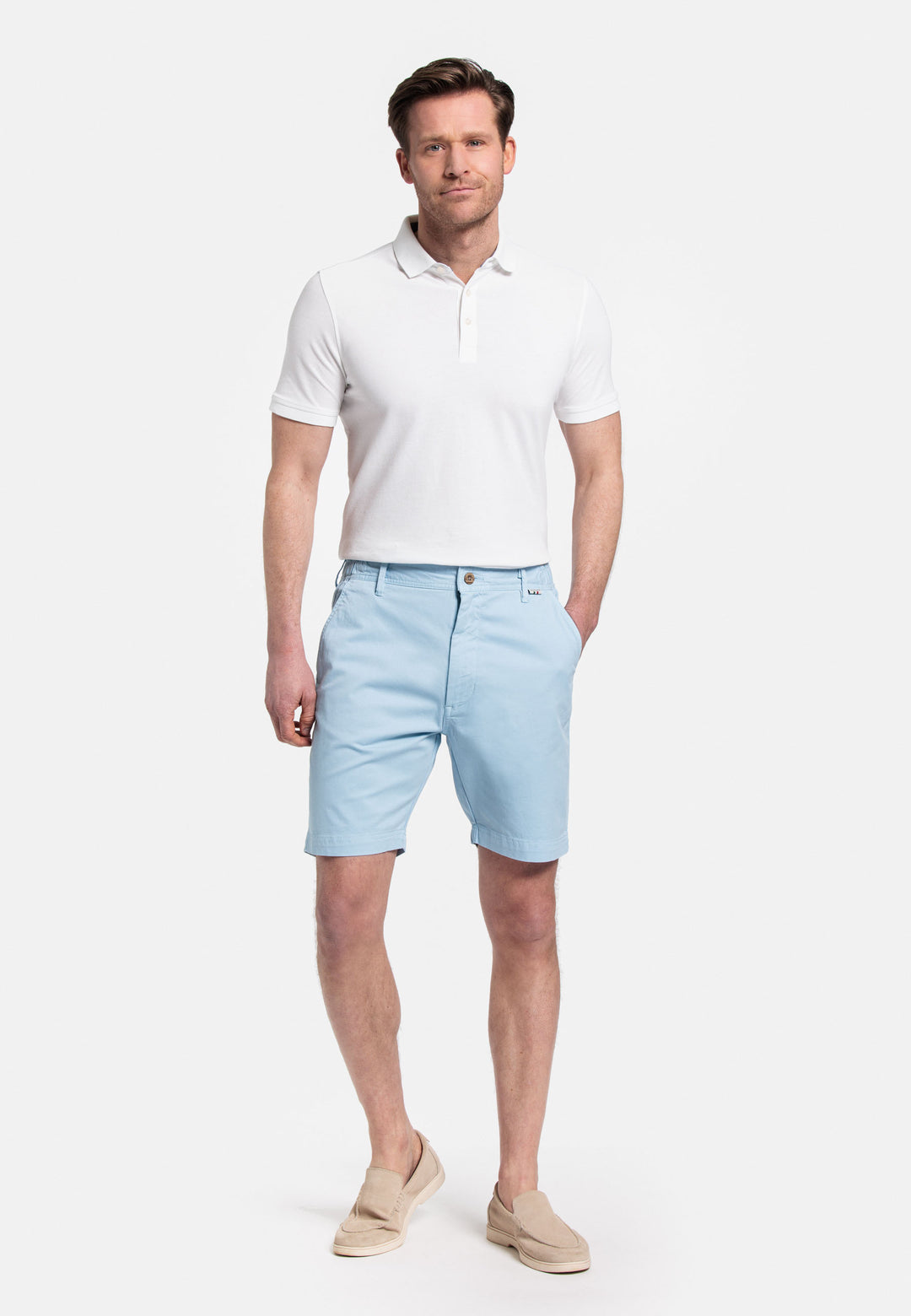Giordano Porter Elastische Taille Korte Broek - Lichtblauw - 411117-64
