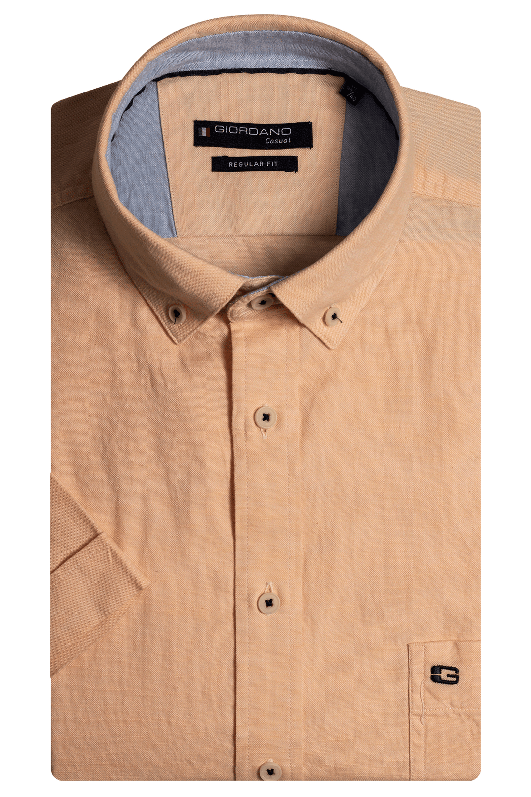 Giordano League Korte Mouw Overhemd - Oranje - 416001-25