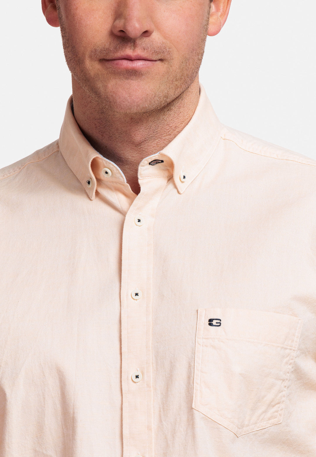 Giordano League Korte Mouw Overhemd - Oranje - 416001-25