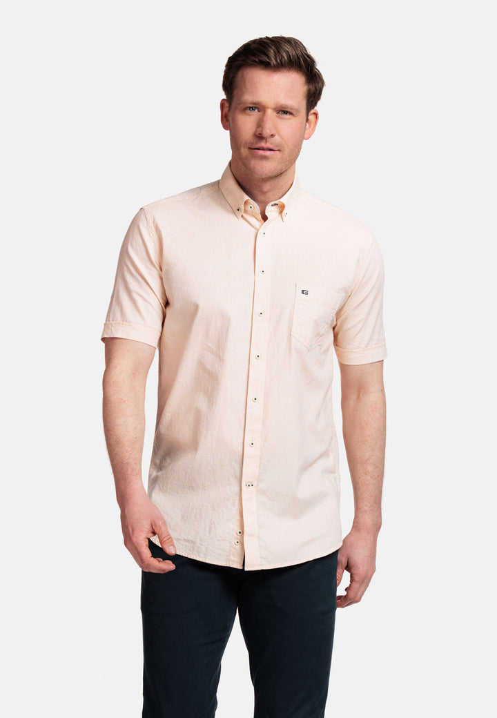 Giordano League Korte Mouw Overhemd - Oranje - 416001-25