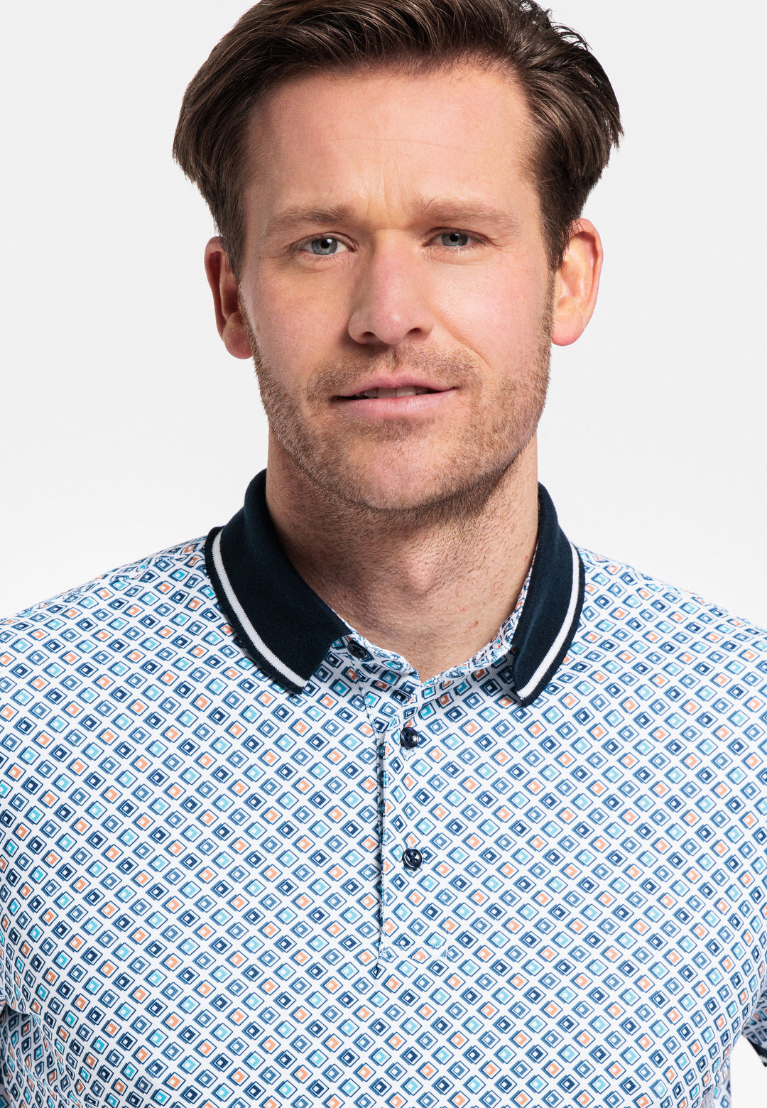 Giordano Fabio Print Polo - Blauw - 416595-20