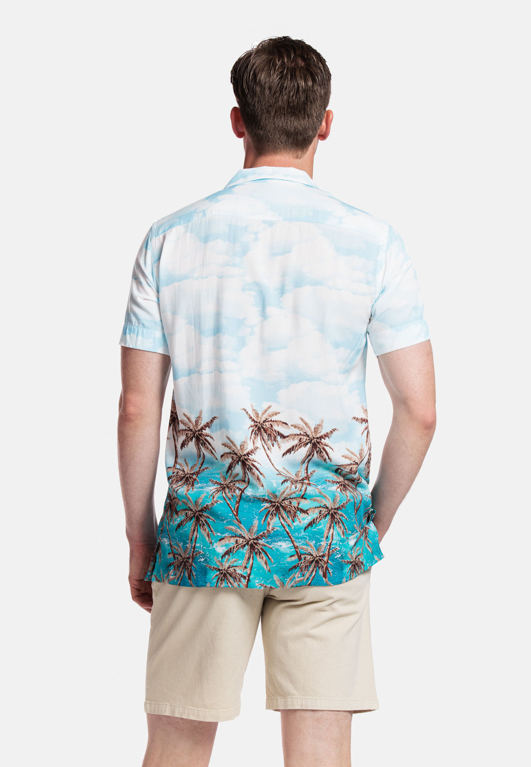 Giordano Blauw Kort Modern fit  Print Overhemd 416856 62