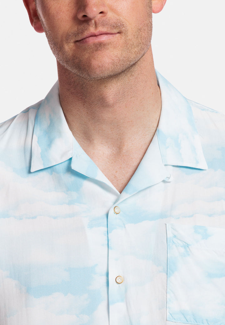 Giordano Blauw Kort Modern fit  Print Overhemd 416856 62