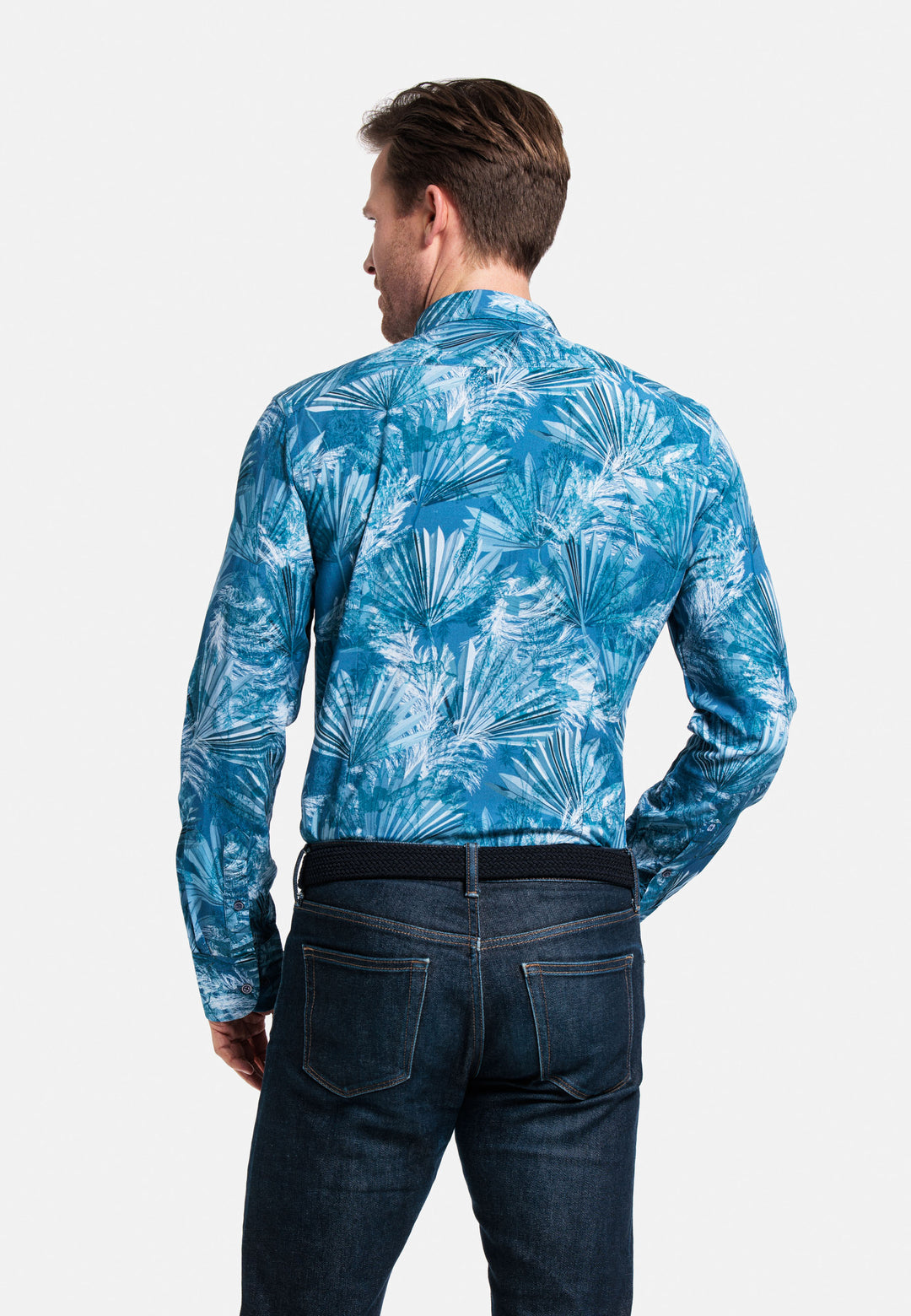 Giordano Row Bari Cutaway Jungleprint Overhemd - Navy - 417852-60