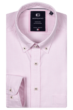 Giordano Brando Burshed Oxford Overhemd - Roze - 427002-52