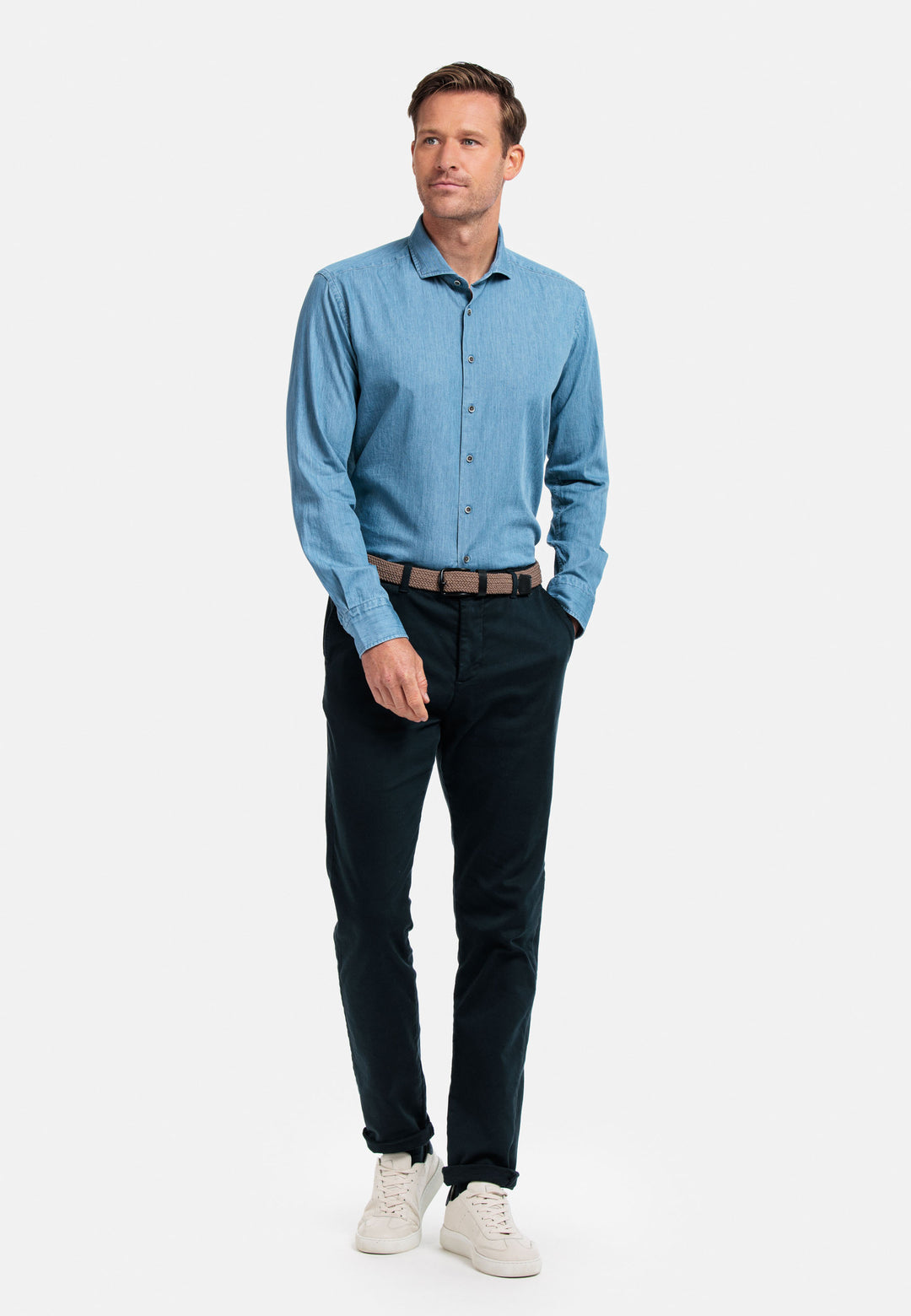 Giordano Row Bari Cutaway Overhemd - Lichtblauw - 427007-61