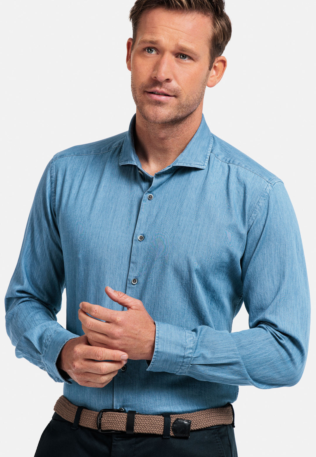 Giordano Row Bari Cutaway Overhemd - Lichtblauw - 427007-61