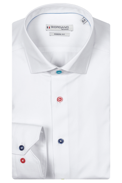 Giordano Maggiore Semi Cutaway Overhemd - Wit - 427888-10